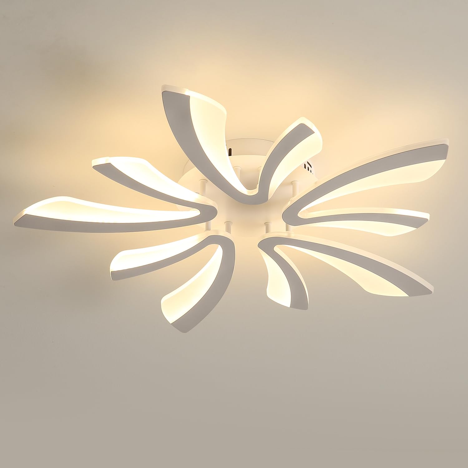 Comely LED Ceiling Light Modern, 50W 5025LM LED Ceiling Lights, Acrylic Lighting Fixture for Living Room Bedroom, 3000K Warm Light, White, 70cm โ image 1