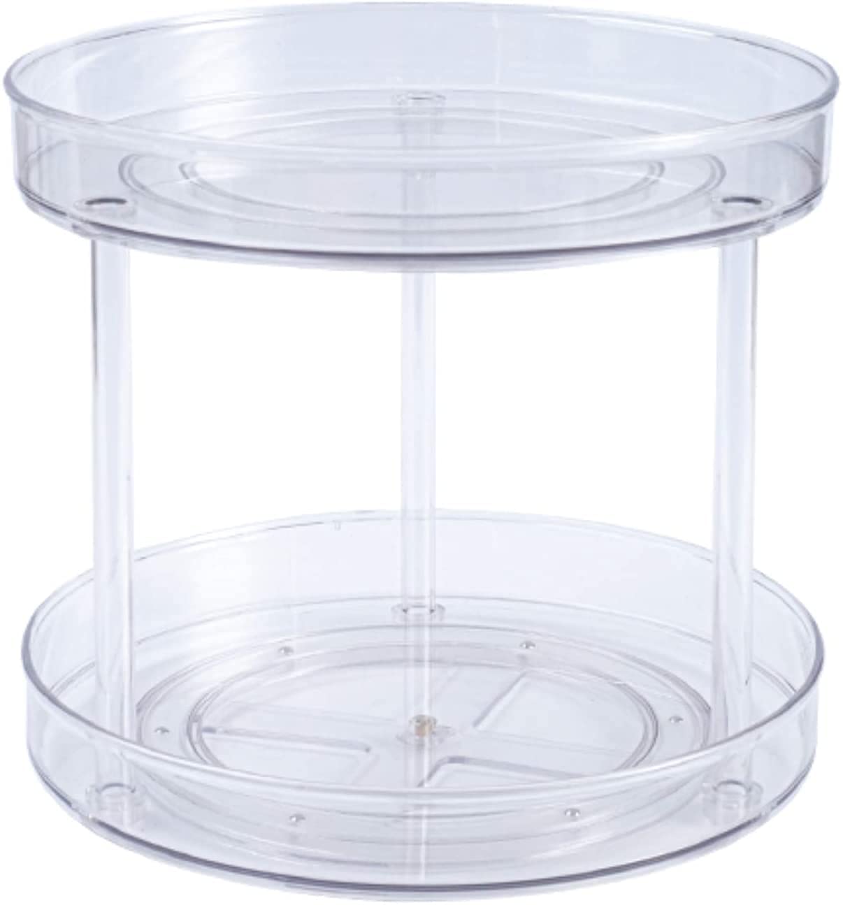 ZJT 2 Tiers Lazy Susan Turntable Spice Organizer, Multi-Functional Spice Rack Rotating Spice Rack for Kitchen cupboard Storage, Revolving Condiment Holder, Non-Slip Storage Racks 23.5 x 21.6 CM