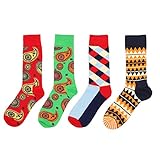 Zmart Men's Colorful Patterned Crew Socks Rainbow Argyle