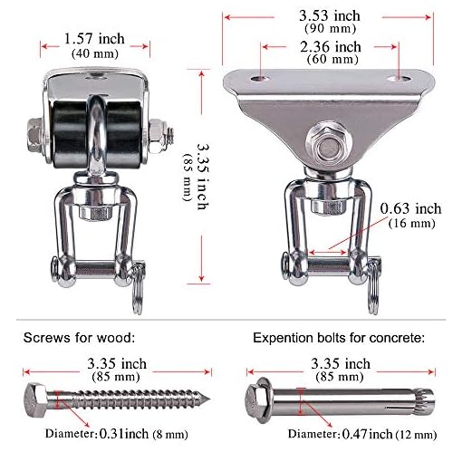 Super Silent, No Squeaking, Permanent Antirust 360° Swivel Swing Hanger, Heavy Duty Swing Hook with 4 Screws for… - Image 7