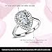 UMODE 18K White Gold Plated Teardrop Halo Pear Cut 4 Carat Cubic Zirconia CZ Engagement Wedding Ring for Women Size 5