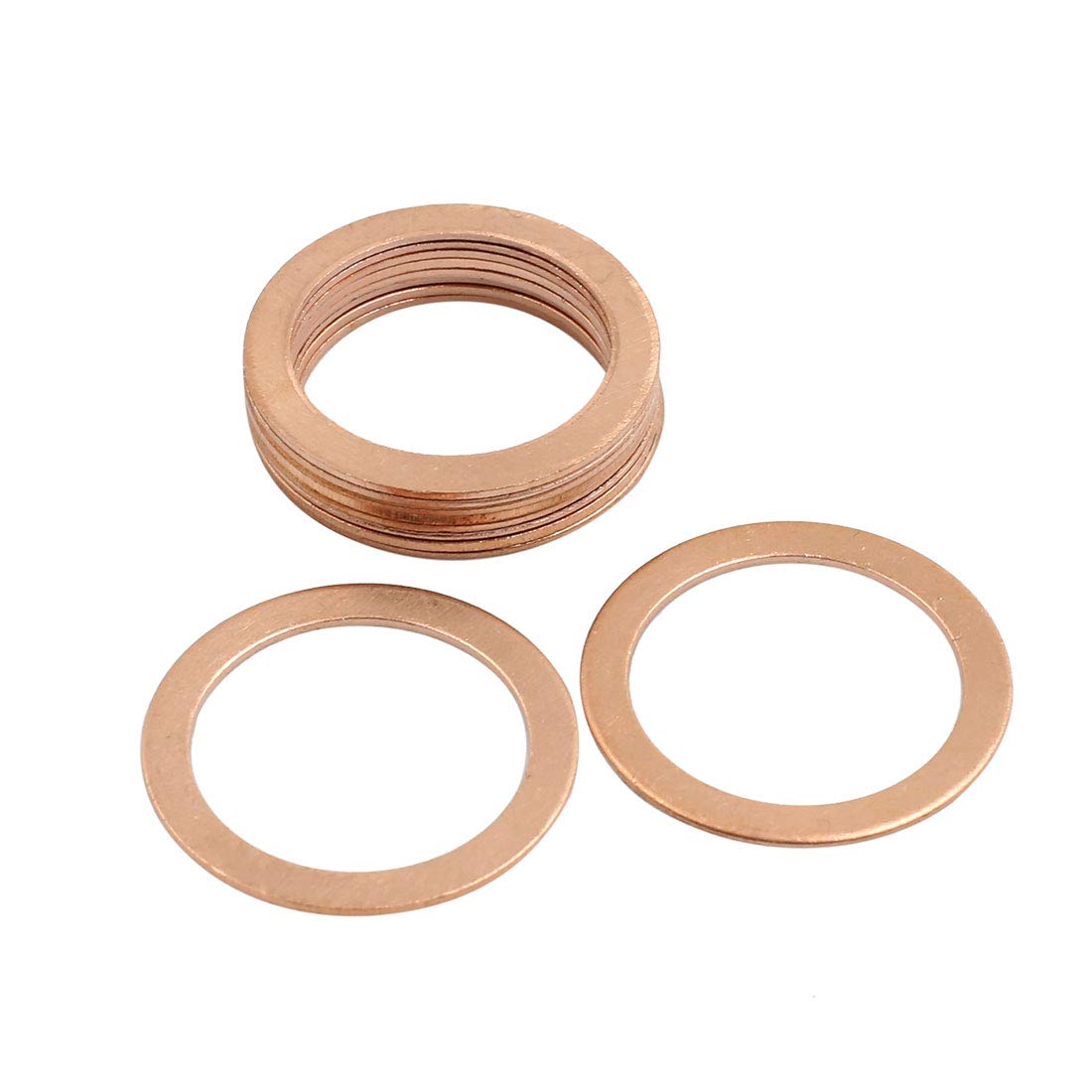 X AUTOHAUX 10 Pcs 26mm Inner Dia Copper Washers Flat Sealing Gasket Rings