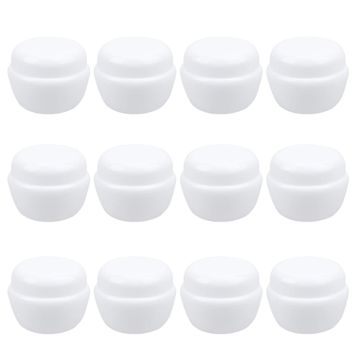 Beaupretty 30 Gram Sample Empty Container Plastic Pot Jar Travel Comstic Containers Cream Jar with Lids,12pcs(White)