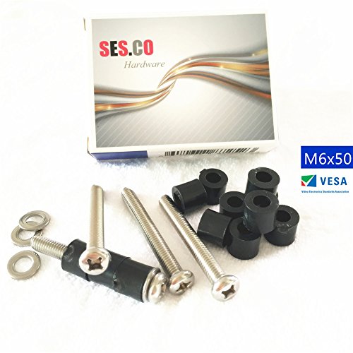 SES.CO M6x50mm Wall Mount Bracket Screws/Washers/Spacers for 30"40