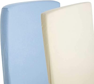 Dudu N Girlie Cotton Jersey Crib Fitted Sheets 40x90cm 2-Piece Cream/Blue