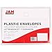 JAM PAPER Plastic Expansion Envelopes with Hook & Loop Closure - Letter Booklet - 9 3/4 x 13 with 1 Inch Expansion - Clear - 12/Pack