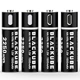 USB Rechargeable AA Batteries 1.5V/1500mAh,Lithium Battery Quick-Charge 1.5 Hours with Micro-USB Charging,Li-ion Battery with Rotate Port (4-Pack)