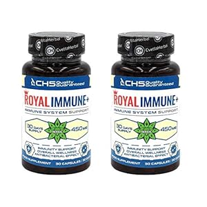 Royal Immune+ | 2 x 30 Capsules (2 Month’s Supply) | Strong Immune System | Echinacea | Zinc | Vitamin C | Siberian Ginseng | Leuzea Extract | Strong Immune System Product by Cvetita Herbal