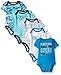Nautica Baby Boys' Newborn Five-Pack Bodysuits, Teal, 6-9 Months