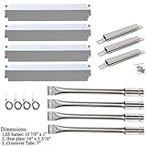 Hisencn Replacement Charbroil 463248208,463268107,466248208 Gas Grill Stainless Steel Burners, CrossoverTubes, Heat Plates, Electronic igniters