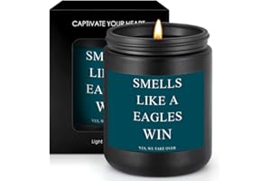 OICEME Smells Like A Eagles Win Scented Candle Football Themed Merch Fan Shop Men Women Sport Stuff Gear Decor Eagles Team Accessories Bf Boyfriend Naughty Weird Novelty Cool Special Present Funny Gift