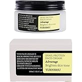 Korean Snail Mucin 93% Moisturizing Cream, Collagen Lifting & Firming Cream, Daily Facial Repair Gel for Dry/Sensitive Skin, Anti-Wrinkle Face Firming, Hydrating Serum Shrink Pores Acne, 3.52 oz; WNMS