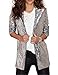 HaoDuoYi Womens Casual Silver Sequins Pocket Side Coat Jacket