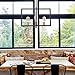 OYIPRO Modern Dining Room Pendant Light, 4 Lights Industrial Kitchen Island Lighting Fixtures Hanging Ceiling Light Frame Farmhouse Chandelier Brass and Black