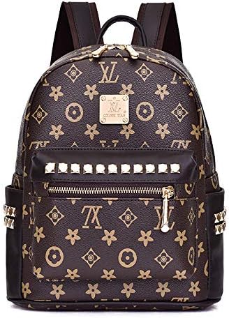 Ldyia Bag women's old flower rivet backpack old flower handbags tide fashion travel backpack leisure bag