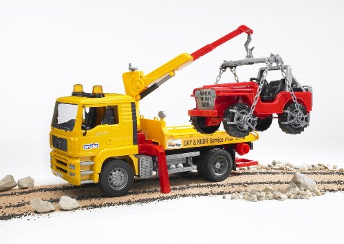 Bruder Man Tga Tow Truck With Cross Country Vehicle