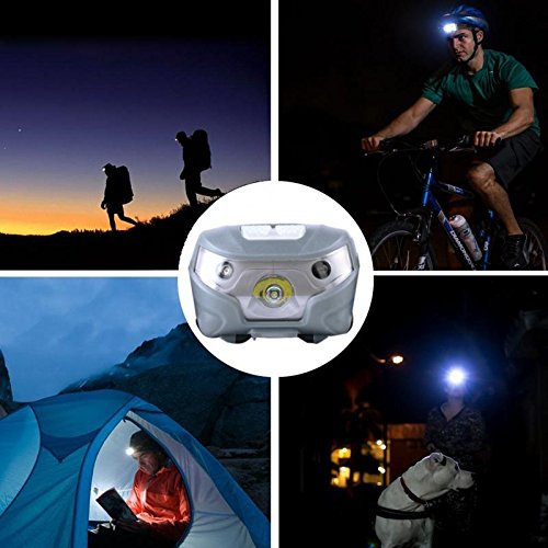 LED headlamp Flashlight 200 Lumen, SMEAMUS USB cable rechargeable LED headlamp, IPX4 Waterproof Bright Cree Headlamp, 3 light modes, 150LM, With 1200mAH batteries, for camping, outdoor and sports