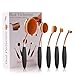 Oval Makeup Brush Set of 5 Pcs Professional Oval Toothbrush Foundation Contour Concealer Eyeliner Blending Cosmetic Brushes Tool Set