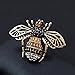 Botrong Brooches for Women, Fashion Chic Crystal Rhinestone Bee Retro Bronze Brooch Artificial Diamond Jewelry (Gold)