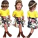 Franterd Baby Girls T-shirt Tops+Floral Short Skirt, Outfit Clothes Set