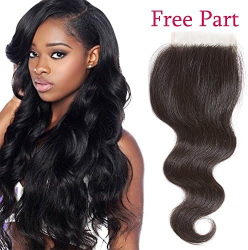 Cosy Hair Extensions 8a Mink Brazilian Body Wave Wet and Wavy Hair Weaves Closure 4x4 Lace closure 1pcs per lot (8inch Free Part, body wave)
