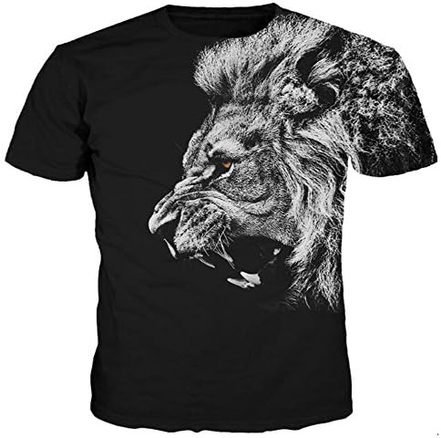 Lion Head 3D Print T Shirt Men's Casual T-Shirts