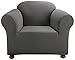 SureFit Simple Stretch Subway 1-Piece - Chair Slipcover - Carbon Gray (SF44258)