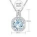 Birthstone Necklace 925 Sterling Silver CZ Diamond Women Gemstone Pendant Love Necklace