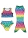 JFEELE Mermaid Swimsuit For Kids Toddler Baby Girls 2 Piece Swimsuit with Mermaid Tail Swimwear Bikini Set - 2-8T,17 Colors
