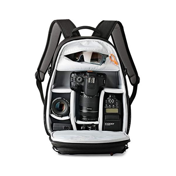 Lowepro Tahoe 150 Rucksack für Kamera mit anpassbarem Innenraum, passend für DSLR mit Objektiv, zusätzliches Objektiv, 10-Zoll-Tablet, Schwarz, LP36892-PWW – Bild 4
