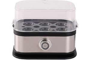 Egg Cooker with Auto Shut-Off,Egg Boiler for 6 Eggs, Hard Soft Medium Boiled, Compact & Easy Clean Steamer for Kitchen (Black