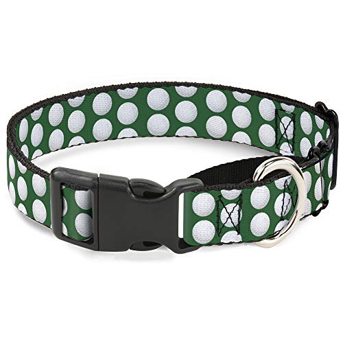 Buckle-Down Martingale Dog Collar - Golf Balls Green/White - 1"