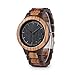 GUANKE Men's Wooden Watches Quartz Movement Zebra Sandalwood Wood Black Dial Casual Men Wrist Watch