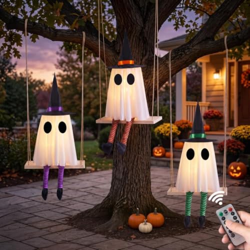 CYSKXYI Halloween Swinging Ghost Outdoor Decor