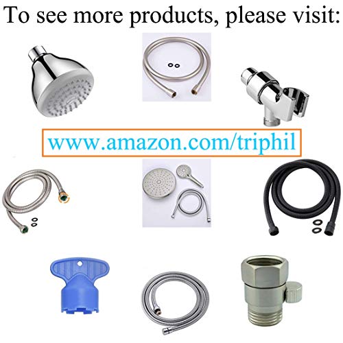 TRIPHIL Kink-free Shower Hoses Extra-long for Handheld Showerhead Hose Replacement Flexible Metal Shower Tube Extension Anti-twist 2 Brass Connectors Stainless Steel Sleeve Brushed Nickel 71 Inches