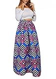 Uideazone 1950s Vintage Maxi Skirts Women Ladies African Full Skirt with Elastic Waist