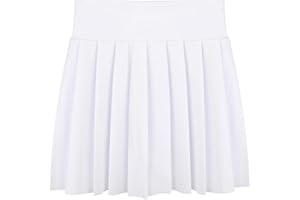 SPFAS Girls Pleated Tennis Skirt with Pockets Shorts Girl's Athletic Golf Skirt for Running School Cheerleading 4-15 Years