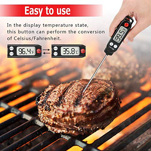 Termometro da Cucina, Termometro Cucina Digitale Professionale, Lettura Istantanea Termometro Carne con Sonda Lunga per Barbecue, Pasticceria, Latte, Cottura