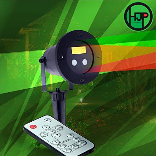 HJP Products Starlight Explosion Laser Christmas Light Waterproof Red and Green Combo Remote Controlled Spotlight Projector Holiday Decoration