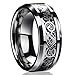 ILJILU New Silver Celtic Dragon Titanium Stainless Steel Men's Wedding Band Rings EW sakcharn (Size 11)