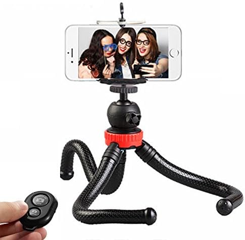 Octopus iPhone Tripod-Nonslip ABS Camera Stand Holder and Phone Tripod with Gift Remote for Cell Phone/ Digital Camera/ Stand Mount/ Phone Holder in Large Size