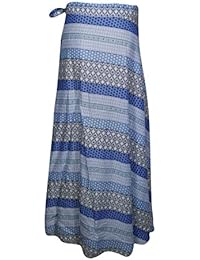 Womens Tie Wrap Skirt Rayon Hippie Boho Printed Maxi Skirts S/M/L