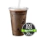 Clear Plastic Cups with Lids | 20 oz, 100 Pack | PET Cold Smoothie Cups | Iced Coffee Cups | Disposable Cups with Lids | To Go Cups