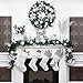 Valery Madelyn 21 Inch Large Frozen Winter Silver White Christmas Stockings Decorations Personalized Hanging Ornaments with Embroidery Reindeer and Faux Fur Trim for Xmas Gifts