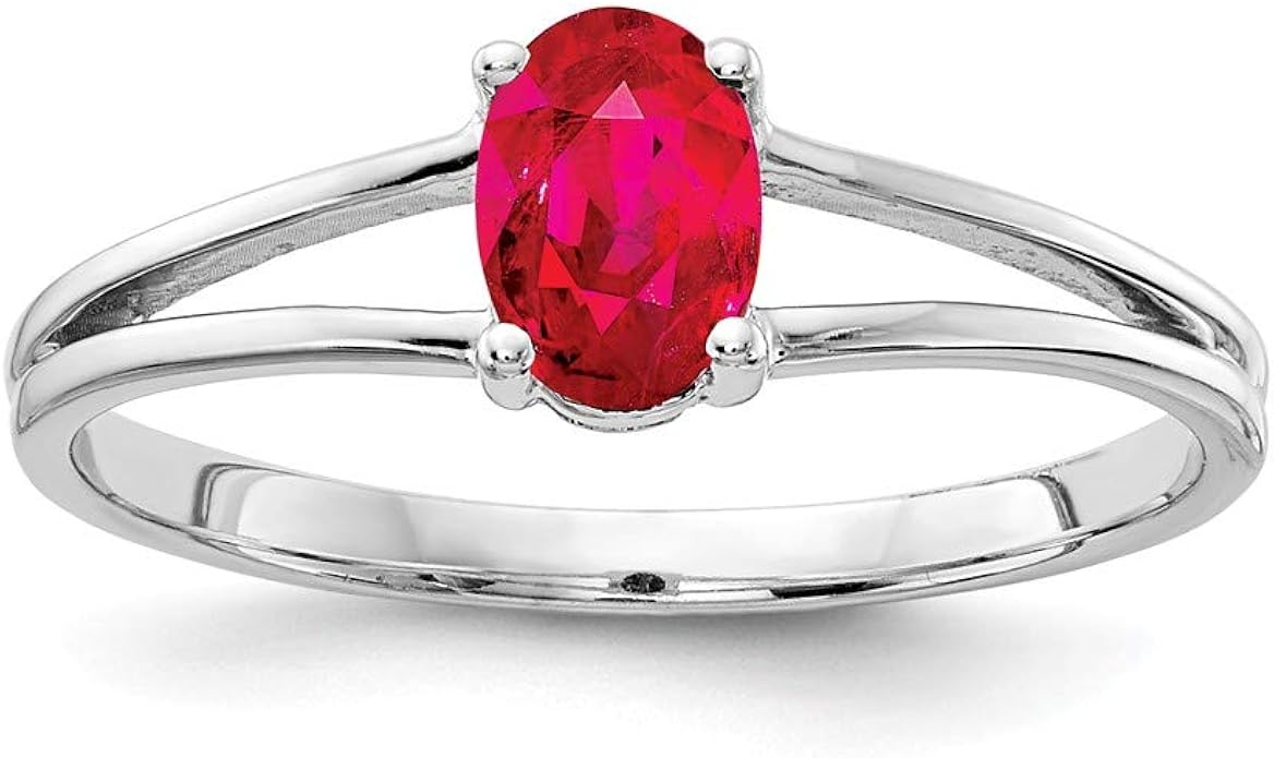 Solid 14k White Gold Ruby Engagement Ring: Amazon.co.uk: Jewellery