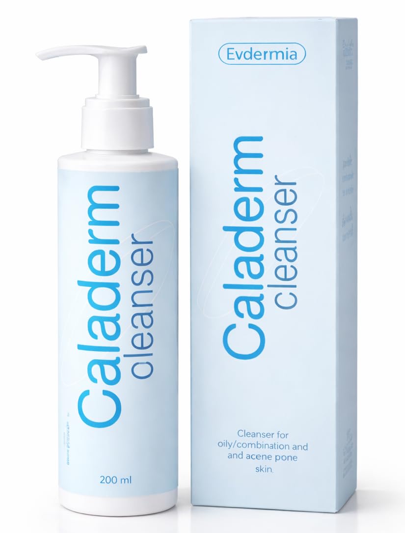 Soothing Hydrating Facial Cleanser for Oily & Sensitive Skin, Salicylic Acid Cleanser that removes excess oil & leaves a Matte Feel – Evdermia Caladerm Cleanser 200 ml