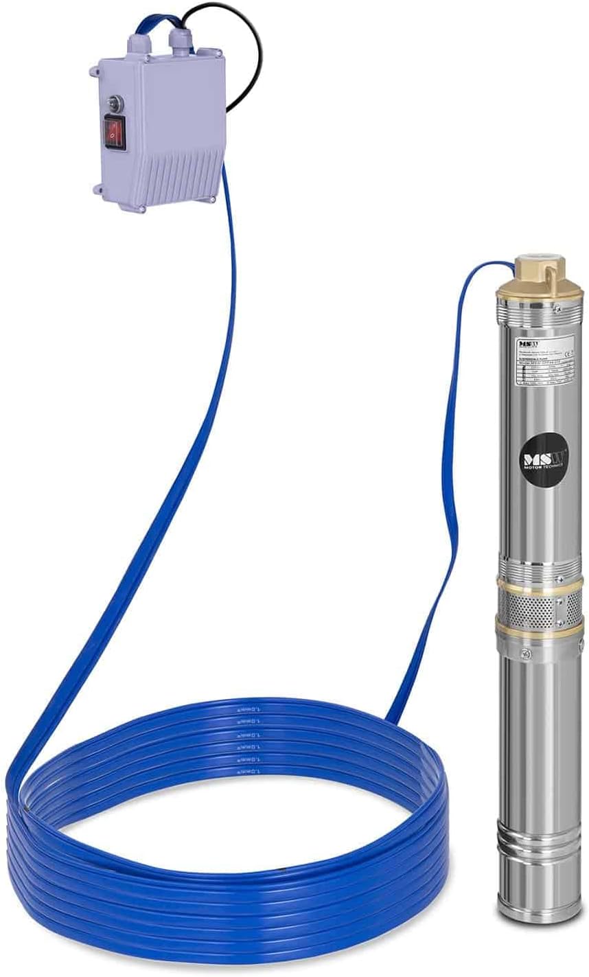MSW Motor Technics Hillvert Deep Well Pump 6000 l/h 370W 43m Stainless Steel