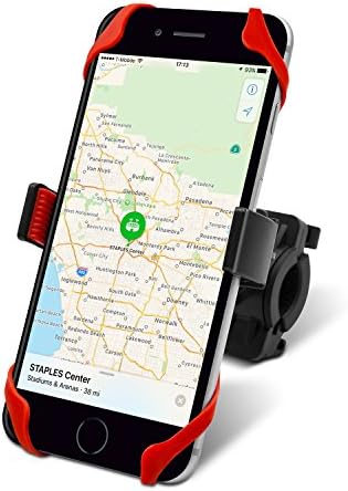 Bike &amp; Motorcycle Phone Mount for iPhone X,8,8 Plus,7,7 Plus,6,6 Plus Samsung Galaxy or any Cellphone Smartphone Mountain, City &amp; Road Bicycle Handlebar Holder-Black