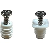 8mm Plastic Cabinet Hinge Dowel Inserts, Choose with Flanged or Non-Flanged Includes Screws and Bumpers/for Replacment and Repair of Cabinet Hinges 12 per Pack by E.H.C. (Non-Flange)