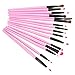Leegoal Professional Bridal Eye Lip Powder Face Makeup Brush Set With Leather Bag (24pcs,Pink)